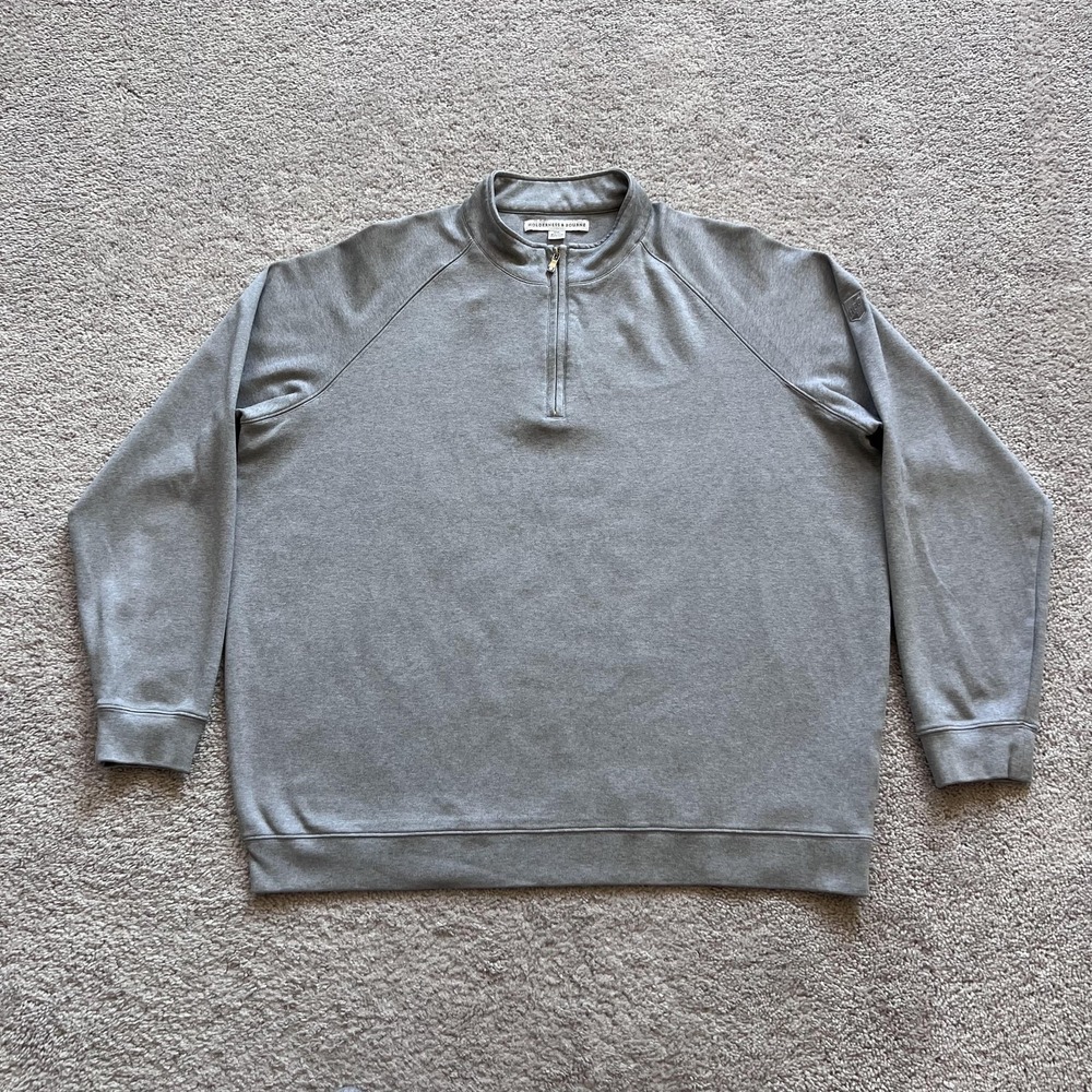 Holderness & Bourne The Robbins 1/4 Zip Sweatshirt Mens 2XL Gray Pullover Golf